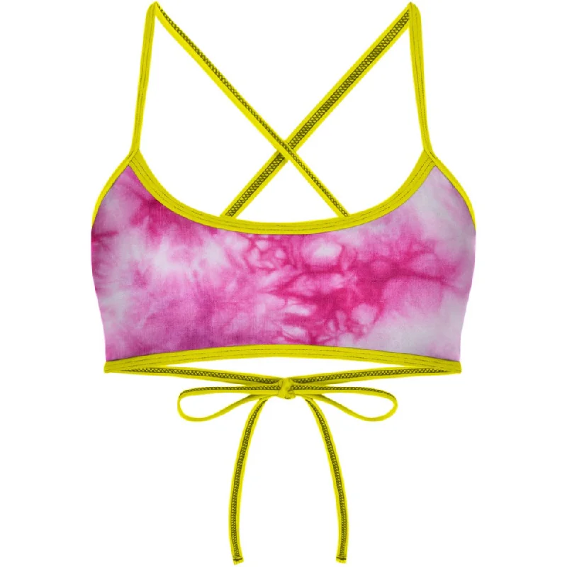 Maternity women swimwear for expecting mothers to enjoy the water comfortablyTie Dye Pink Ciara Tieback Bikini Top Maternity women swimwear for expecting mothers to enjoy the water comfortablyTie Dye Pink Ciara Tieback Bikini Top