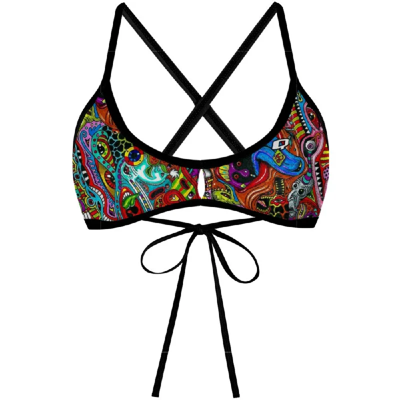 Striped women swimwear with a classic pattern for a timeless beach lookTrippy Hippie Demi Tieback Bikini Top Striped women swimwear with a classic pattern for a timeless beach lookTrippy Hippie Demi Tieback Bikini Top